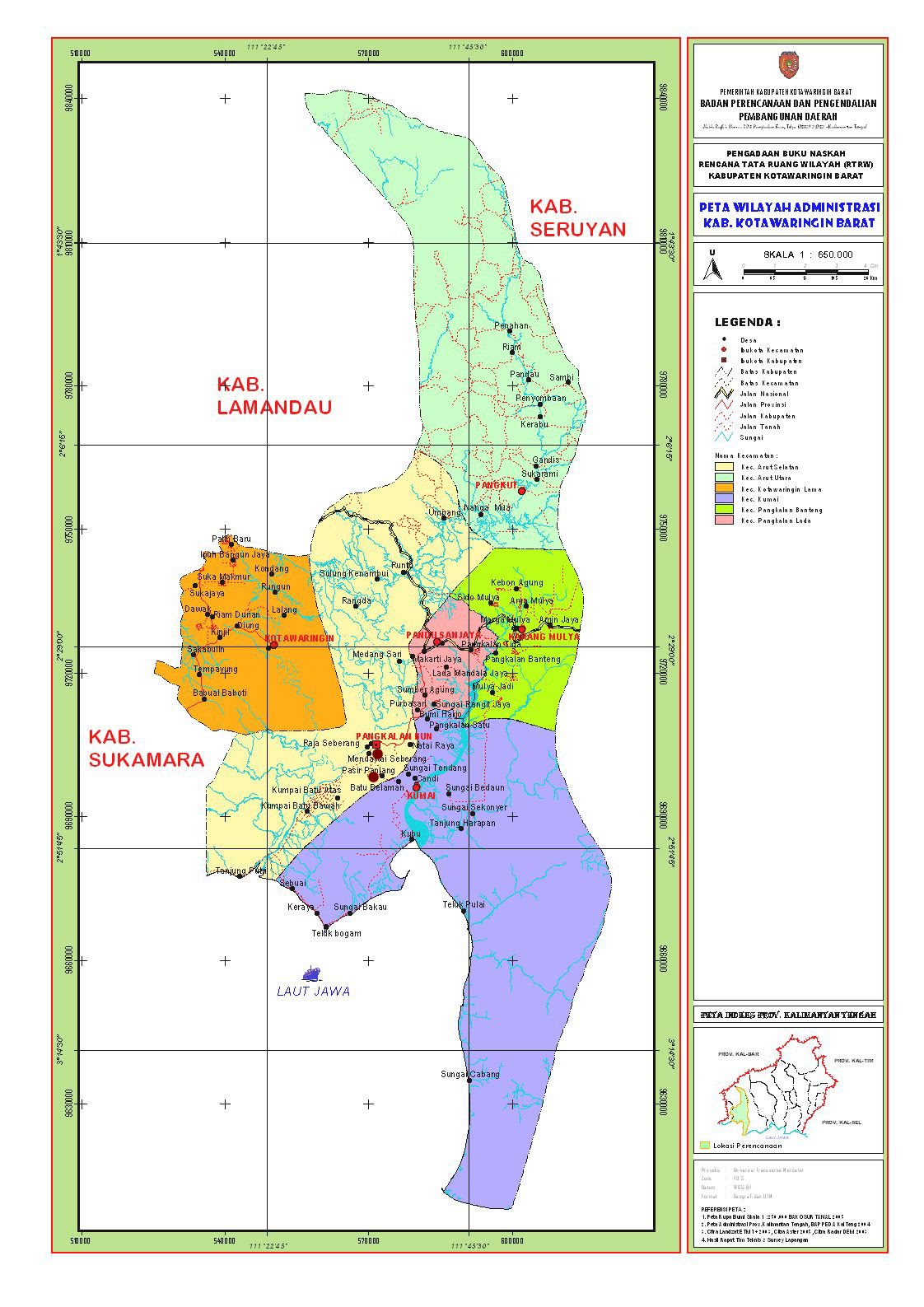 peta kabupaten waringin barat